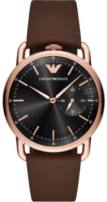  Shop Authentic Emporio Armani Aviator Quartz Black Dial Brown Leather Strap Watch For Men - AR11337 - Luxxuri