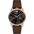  Shop Authentic Emporio Armani Aviator Quartz Black Dial Brown Leather Strap Watch For Men - AR11337 - Luxxuri