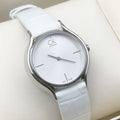  Shop Authentic Calvin Klein Skirt White Dial White Leather Strap Watch for Women - K2U231K6 - Luxxuri