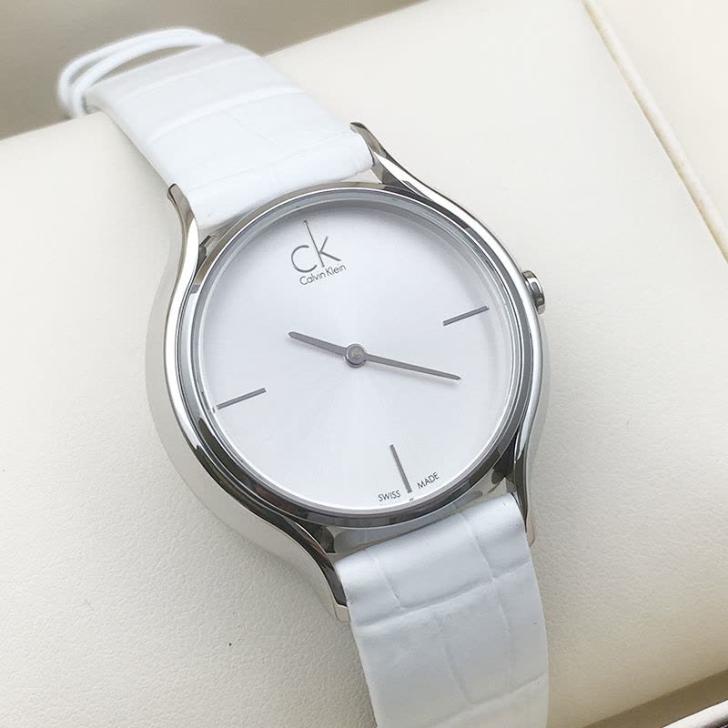  Shop Authentic Calvin Klein Skirt White Dial White Leather Strap Watch for Women - K2U231K6 - Luxxuri