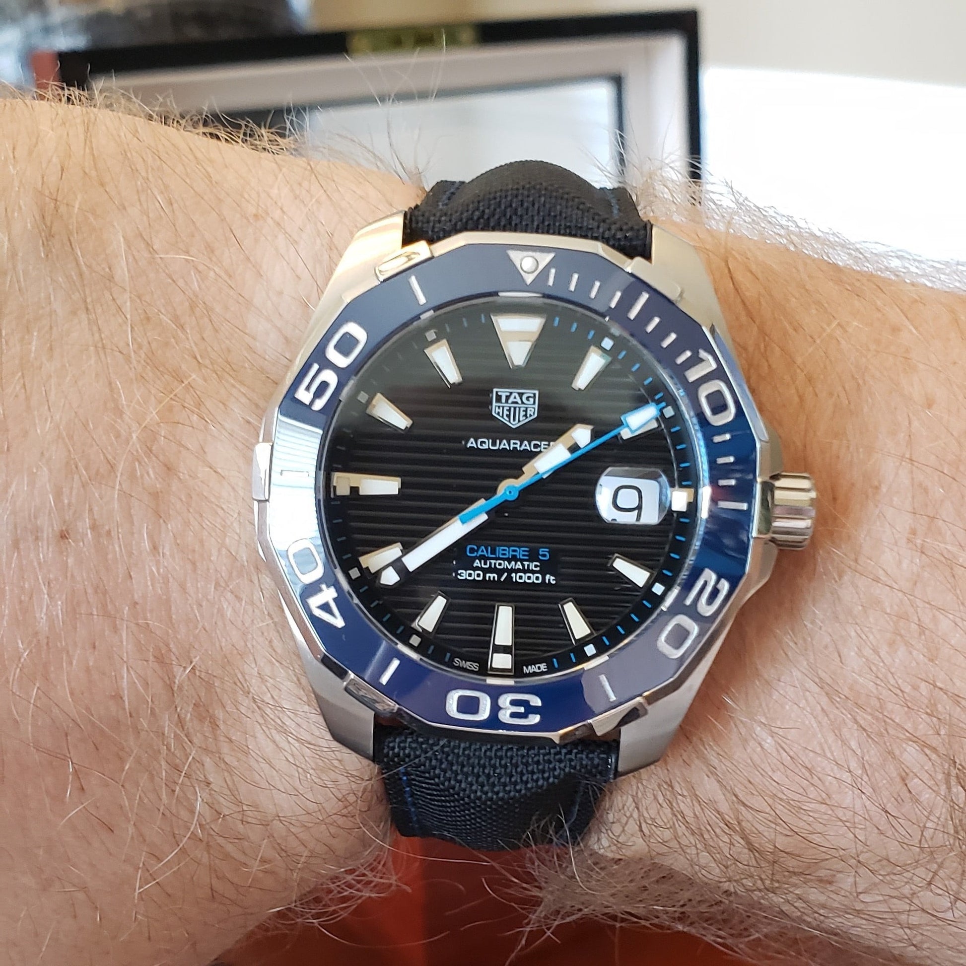  Shop Authentic Tag Heuer Aquaracer Black Dial Watch for Men - WAY201C.FC6395 - Luxxuri