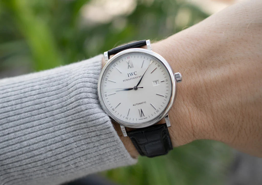  Shop Authentic IWC Portofino Automatic White Dial Black Leather Strap Watch for Men - IW356501 - Luxxuri
