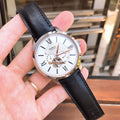 Shop Authentic Fossil Townsman Automatic White Dial Black Leather Strap Watch for Men - ME3104 - Luxxuri