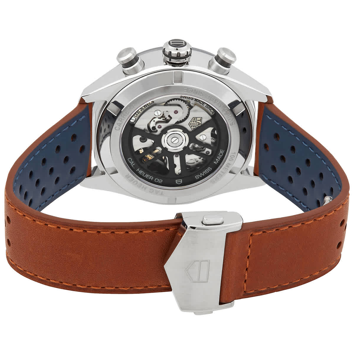  Shop Authentic Tag Heuer Carrera Automatic Chronograph Blue Dial Brown Leather Strap Watch for Men - CBN2A1A.FC6537 - Luxxuri