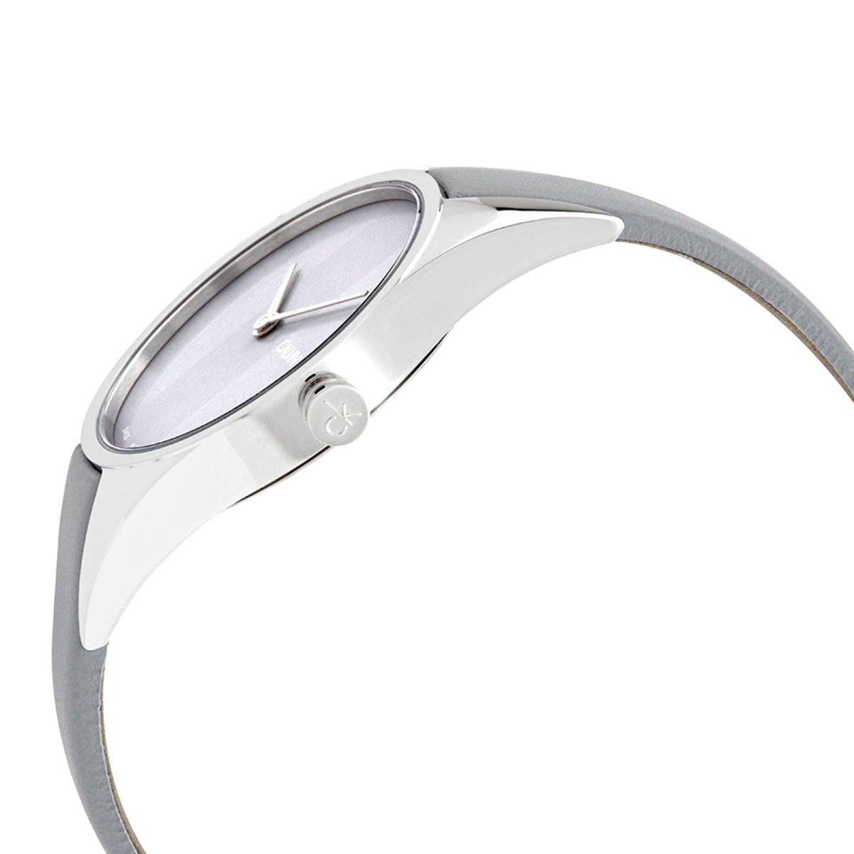  Shop Authentic Calvin Klein Rebel Grey Dial Grey Leather Strap Watch for Women - K8P231Q4 - Luxxuri