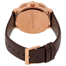  Shop Authentic Calvin Klein Posh Chronograph White Dial Brown Leather Strap Watch for Men - K8Q376G6 - Luxxuri
