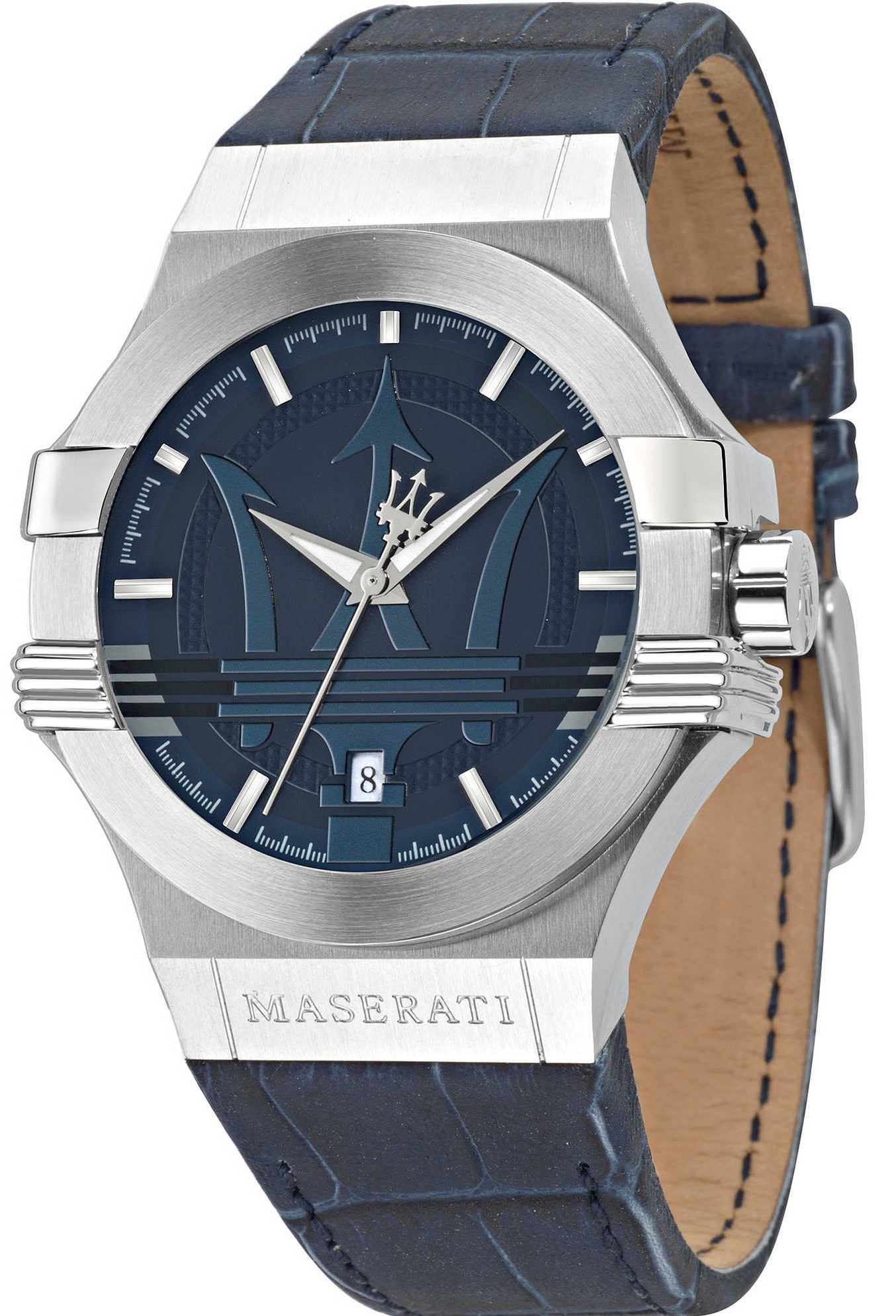  Shop Authentic Maserati Potenza Blue Dial Blue Leather Strap Watch For Men - R8851108015 - Luxxuri