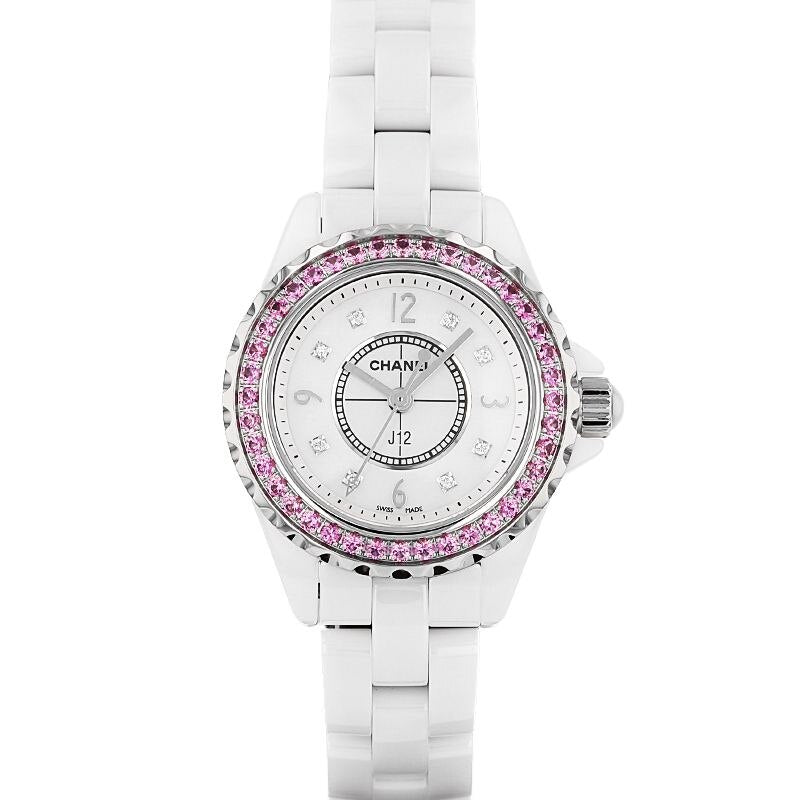  Shop Authentic Chanel J12 Quartz Diamonds Mother of Pearl White Dial White Steel Strap Watch for Women - J12 H3243 - Luxxuri