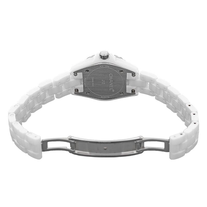  Shop Authentic Chanel J12 Quartz Diamonds Mother of Pearl White Dial White Steel Strap Watch for Women - J12 H3243 - Luxxuri