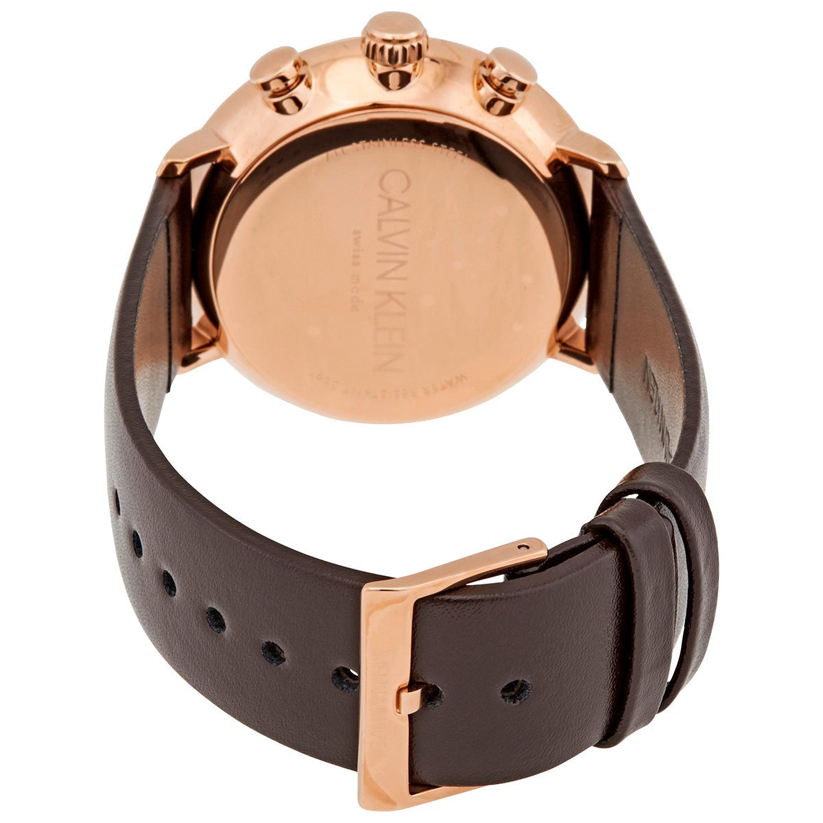  Shop Authentic Calvin Klein High Noon Silver Dial Brown Leather Strap Watch for Men - K8M276G6 - Luxxuri