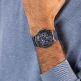  Shop Authentic Guess Legacy Chronograph Blue Dial Blue Rubber Strap Watch For Men - W1049G9 - Luxxuri