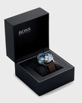  Shop Authentic Hugo Boss Pioneer Chronograph Blue Dial Brown Leather Strap Watch For Men - 1513709 - Luxxuri