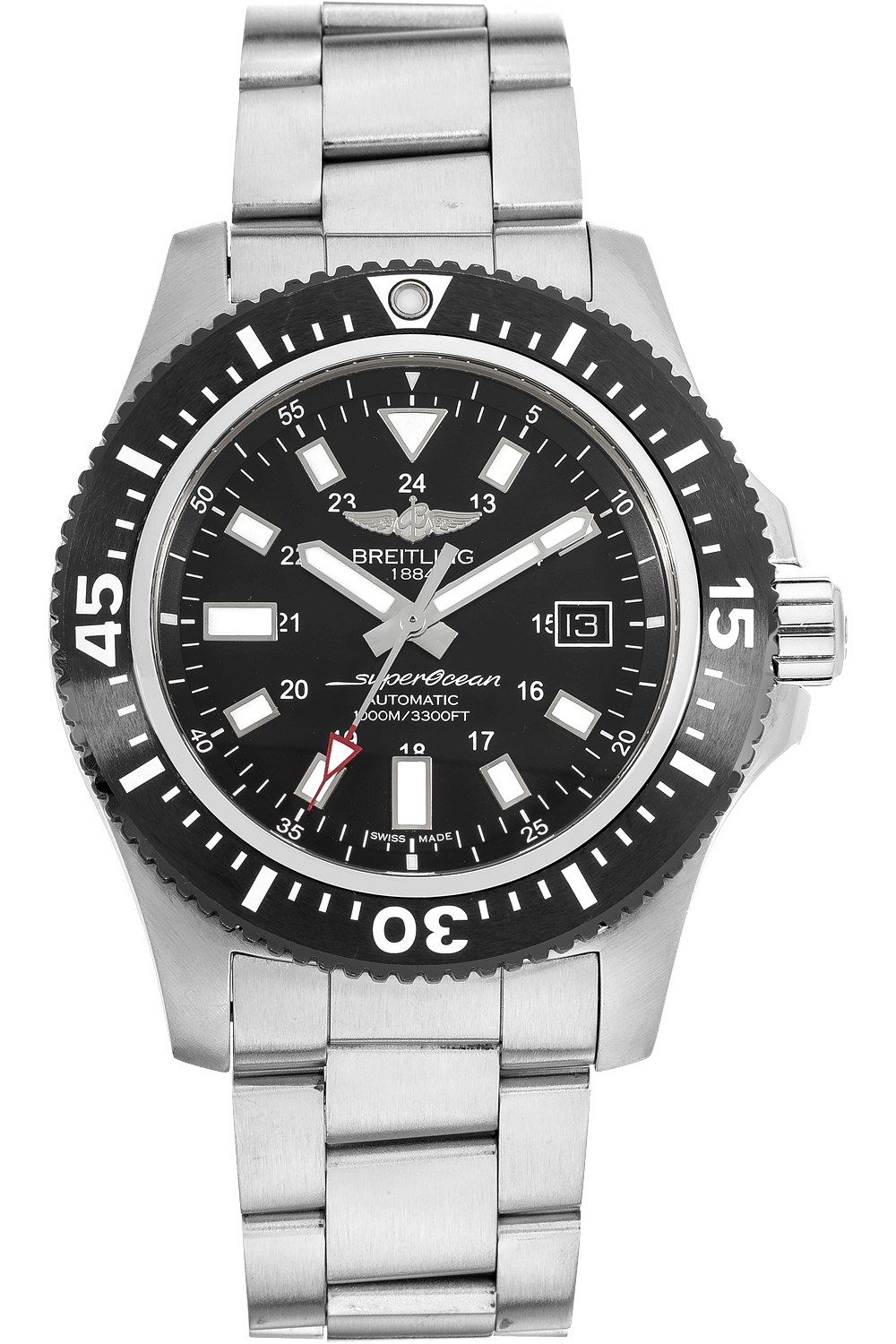  Shop Authentic Breitling Superocean II Special 44mm Black Dial Silver Steel Strap Watch for Men - Y1739310/BF45/162A - Luxxuri
