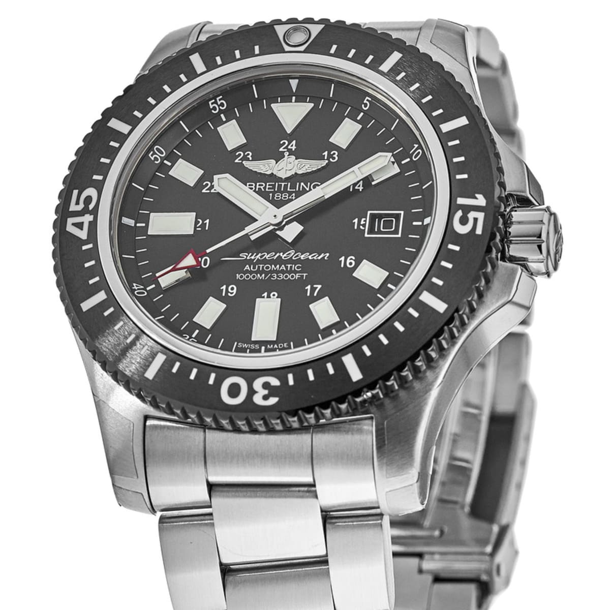  Shop Authentic Breitling Superocean II Special 44mm Black Dial Silver Steel Strap Watch for Men - Y1739310/BF45/162A - Luxxuri