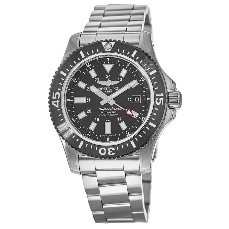  Shop Authentic Breitling Superocean II Special 44mm Black Dial Silver Steel Strap Watch for Men - Y1739310/BF45/162A - Luxxuri