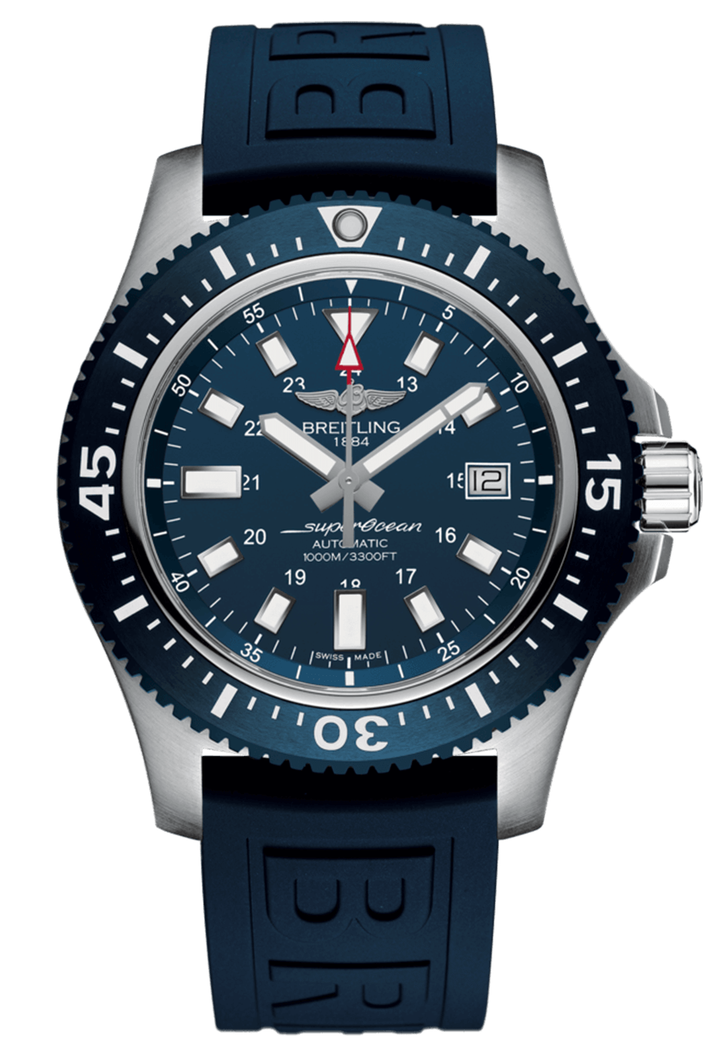 Breitling Superocean 44mm Diver Pro III Special Mariner Blue Dial Blue Rubber Strap Mens Watch - Y1739316/C959