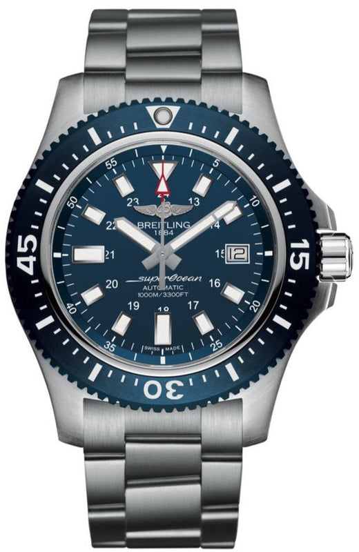  Shop Authentic Breitling Superocean 44mm Special Blue Dial Silver Steel Strap Watch for Men - Y17393161C1A1 - Luxxuri