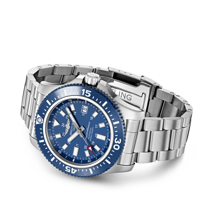  Shop Authentic Breitling Superocean 44mm Special Blue Dial Silver Steel Strap Watch for Men - Y17393161C1A1 - Luxxuri