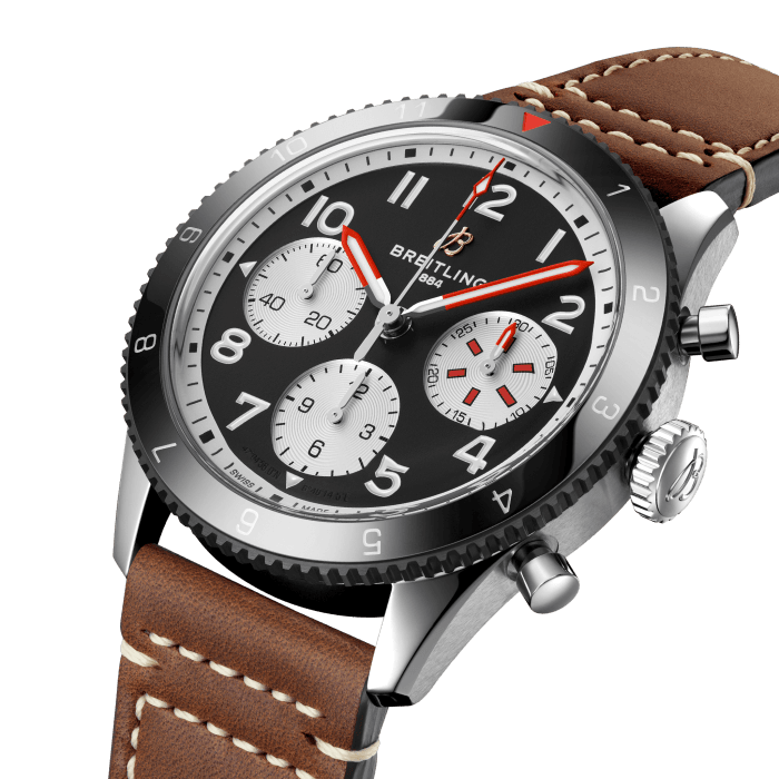  Shop Authentic Breitling Avi Chronograph 42 Mosquito Black Dial Brown Leather Strap Watch for Men - Y233801A1B1X1 - Luxxuri