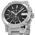  Shop Authentic Gucci G Chrono Black Dial Silver Steel Strap Watch For Men - YA101204 - Luxxuri