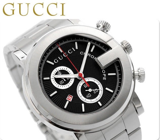  Shop Authentic Gucci G Chrono Black Dial Silver Steel Strap Watch For Men - YA101309 - Luxxuri