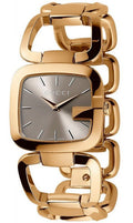 Gucci G Gucci Brown Dial Rose Gold Steel Strap Watch For Women - YA125408