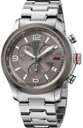  Shop Authentic Gucci G Timeless Chronograph Grey Dial Silver Steel Strap Watch For Men -  YA126238 - Luxxuri
