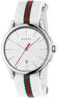  Shop Authentic Gucci G Timeless Quartz White DIal White NATO Strap Watch For Men - YA126322 - Luxxuri