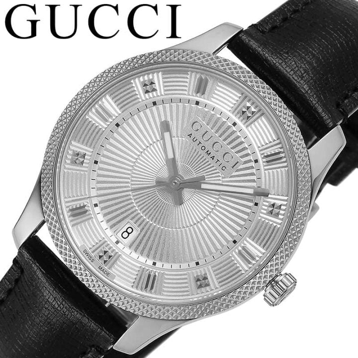  Shop Authentic Gucci G Timeless Eryx Silver Dial Black Leather Strap Watch For Men - YA126338 - Luxxuri