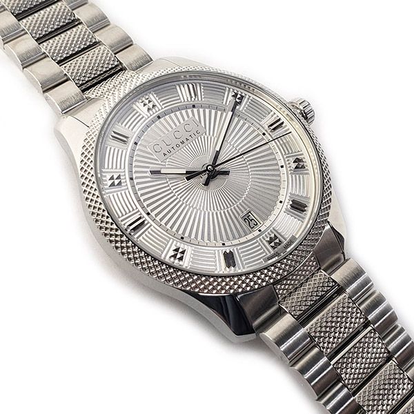  Shop Authentic Gucci G Timeless Eryx Silver Dial Silver Steel Strap Watch For Men - YA126339/40 - Luxxuri