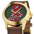  Shop Authentic Gucci Le Marche Des Merveilles Green and Red Dial Brown Leather Strap Unisex Watch - YA1264012 - Luxxuri