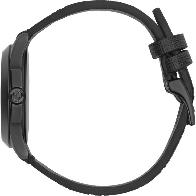  Shop Authentic Gucci G Timeless Ghost Black Dial Black Leather Strap Watch For Men - YA1264018 - Luxxuri