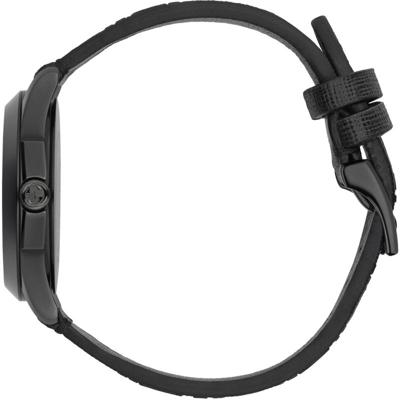  Shop Authentic Gucci G Timeless Ghost Black Dial Black Leather Strap Watch For Men - YA1264019 - Luxxuri