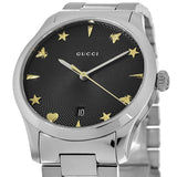  Shop Authentic Gucci G Timeless Black Dial Silver Steel Strap Watch For Women - YA1264029A - Luxxuri