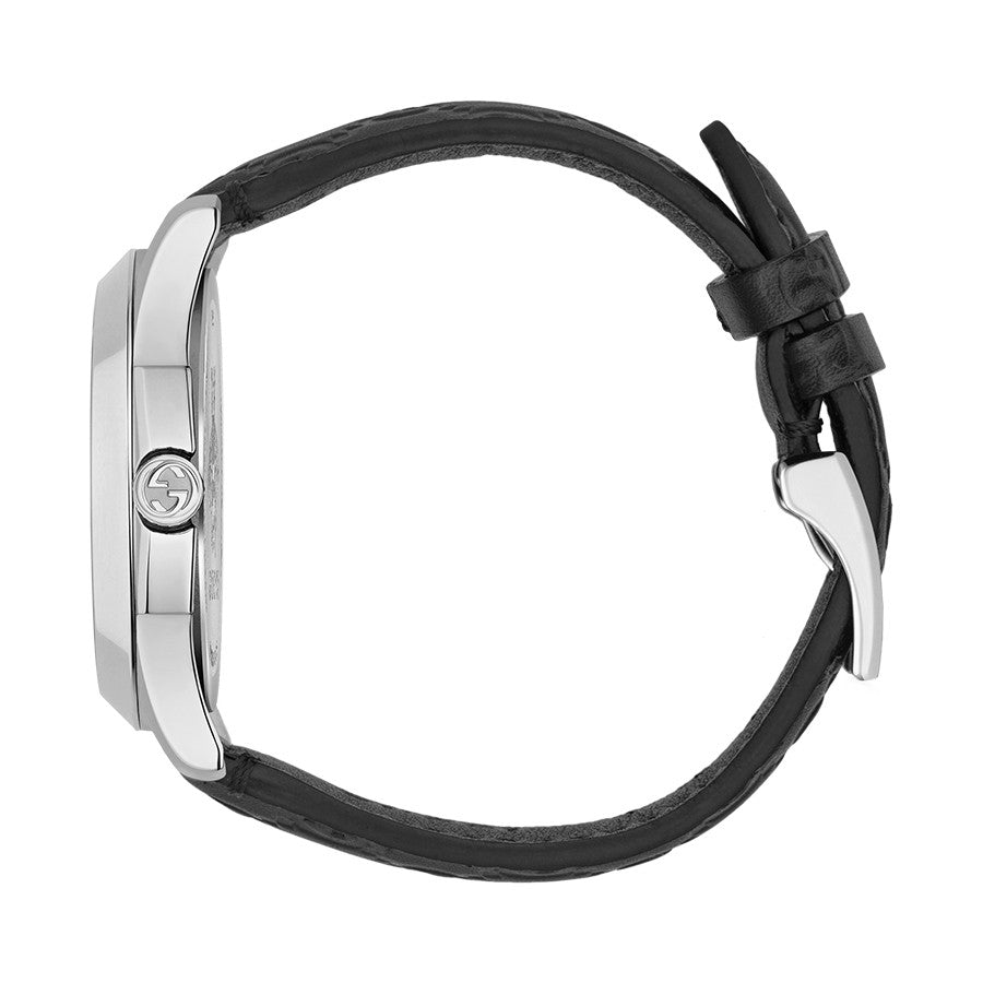  Shop Authentic Gucci G Timeless Quartz Black Dial Black Leather Strap Watch For Men - YA1264031 - Luxxuri