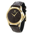  Shop Authentic Gucci G Timeless Quartz Brown Dial Brown Leather Strap Watch for Men - YA1264035 - Luxxuri