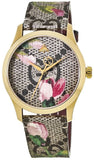  Shop Authentic Gucci G Timeless Floral Brown Dial Brown Leather Strap Watch For Women - YA1264038 - Luxxuri