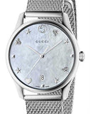  Shop Authentic Gucci G-Timeless Mother of Pearl Dial Silver Mesh Bracelet Watch For Women - YA1264040 - Luxxuri
