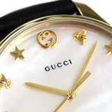  Shop Authentic Gucci G-Timeless Mother of Pearl Dial Black Leather Strap Watch For Women - YA1264044 - Luxxuri
