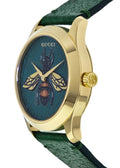  Shop Authentic Gucci G Timeless Bee Green Dial Green Leather Strap Watch For Women - YA1264065 - Luxxuri