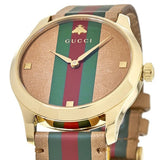  Shop Authentic Gucci G Timeless Quartz Brown Dial Brown Leather Strap Unisex Watch - YA1264077 - Luxxuri