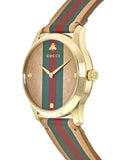  Shop Authentic Gucci G Timeless Quartz Brown Dial Brown Leather Strap Unisex Watch - YA1264077 - Luxxuri