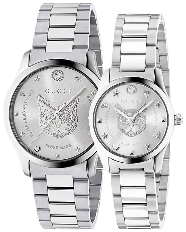  Shop Authentic Gucci G Timeless Quartz Silver Dial Silver Steel Strap Watch For Women - YA126595 - Luxxuri