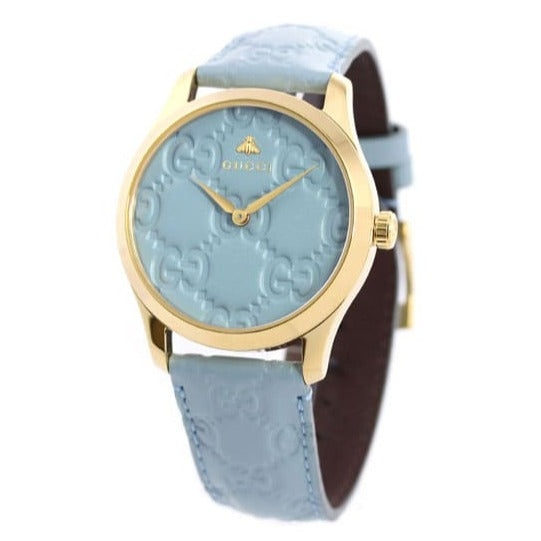 Shop Authentic Gucci G Timeless Quartz Blue Dial Blue Leather Strap Watch For Men - YA1264097 - Luxxuri