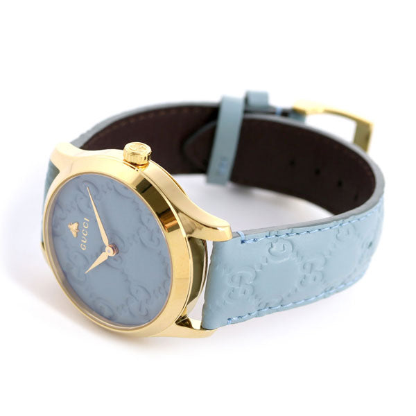  Shop Authentic Gucci G Timeless Quartz Blue Dial Blue Leather Strap Watch For Men - YA1264097 - Luxxuri