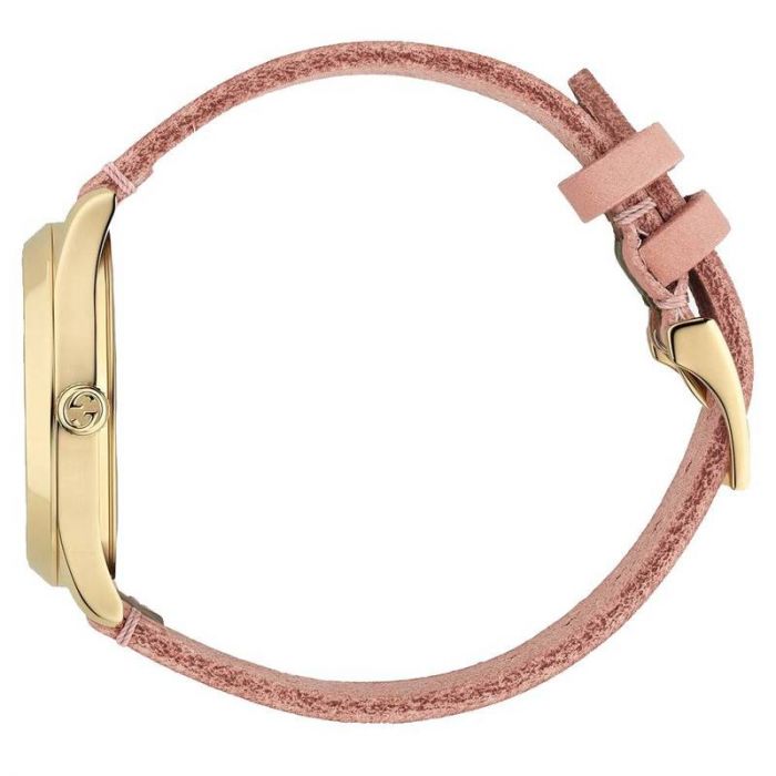 Shop Authentic Gucci G Timeless Quartz Pink Dial Three Tone Leather Strap Watch For Women - YA1264118 - Luxxuri
