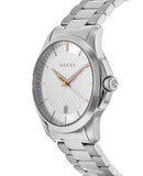  Shop Authentic Gucci G Timeless Silver Dial Silver Steel Strap Unisex Watch - YA126442 - Luxxuri