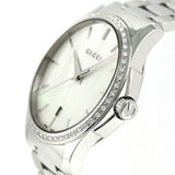  Shop Authentic Gucci G Timeless Mother of Pearl White Dial Silver Steel Strap Watch For Women - YA126444 - Luxxuri