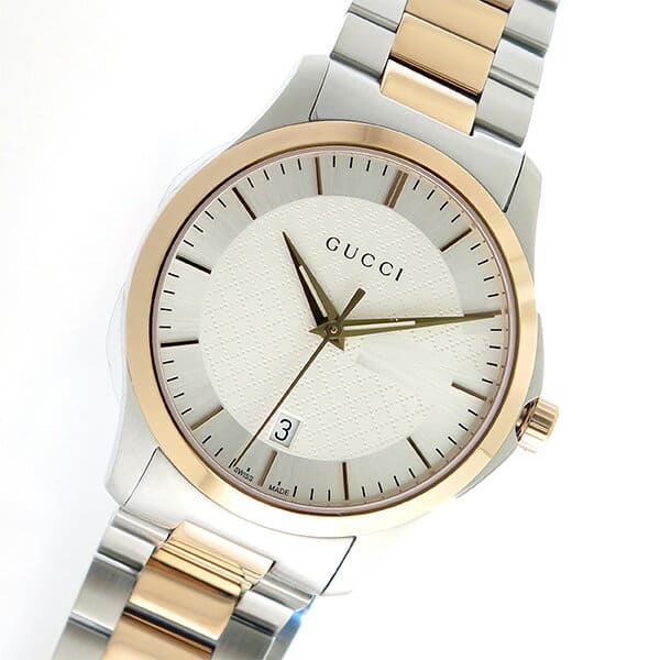  Shop Authentic Gucci G Timeless Quartz Silver Dial Two Tone Steel Strap Watch For Men - YA126450 - Luxxuri