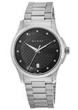  Shop Authentic Gucci G Timeless Diamonds Black Dial Silver Steel Strap Watch For Men - YA126456 - Luxxuri